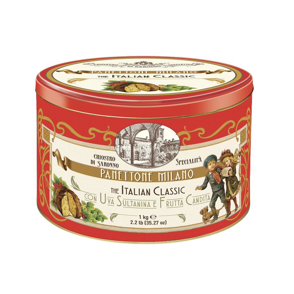 Klasikinis Panettone pyragas metalinėje dėžutėje, 1kg