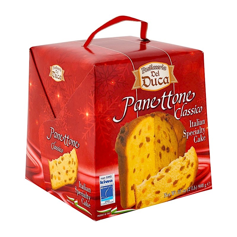 Del Duca Panettone klasikinis pyragas su razinomis ir cukatais, 908g